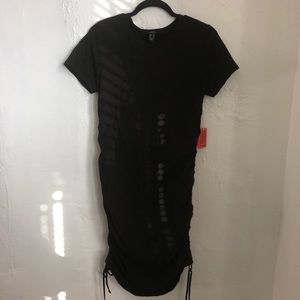 Ruched T-Shirt Dress IN BLACK SOLD